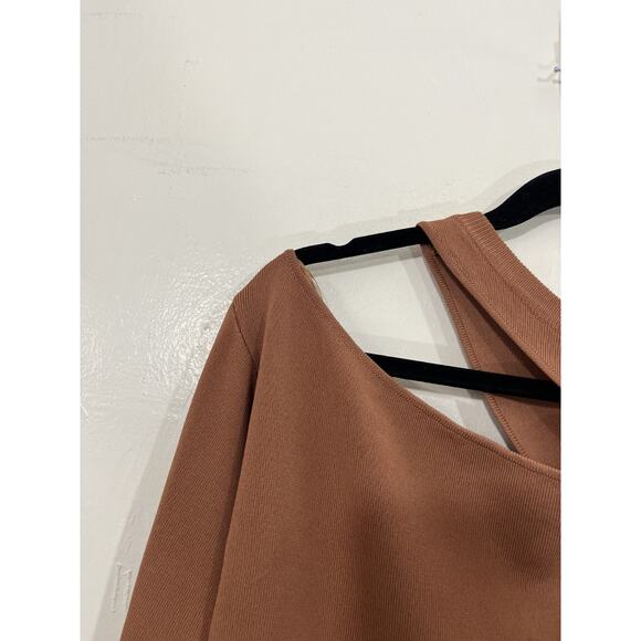 Y2K Minimalist Cutout Ribbed Crop Top XL Ballet Scandi Capsule Quiet Luxury Boho - Picture 6 of 16